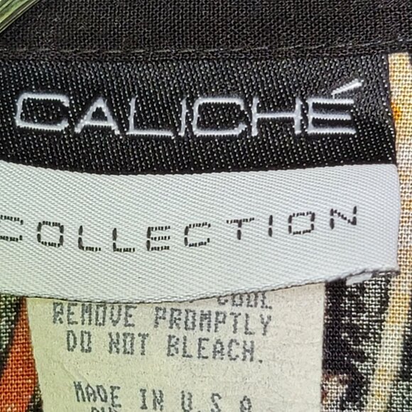 Caliche Collection Women's Vintage Long-Sleeve Abstract Print Shirt. Size M - Picture 4 of 5